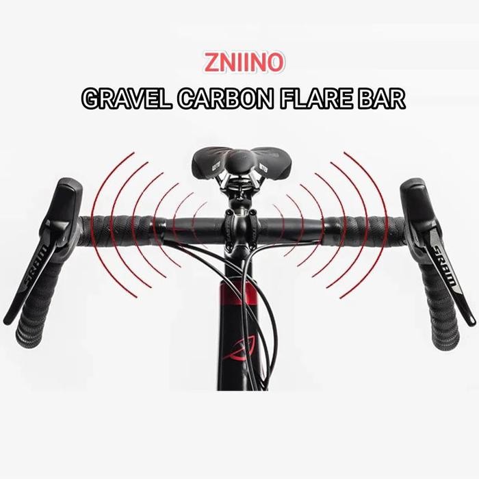 ZNIINO Flare Dropbar Carbon sepeda Gravel Stang GRX Gravelis Roadbike
