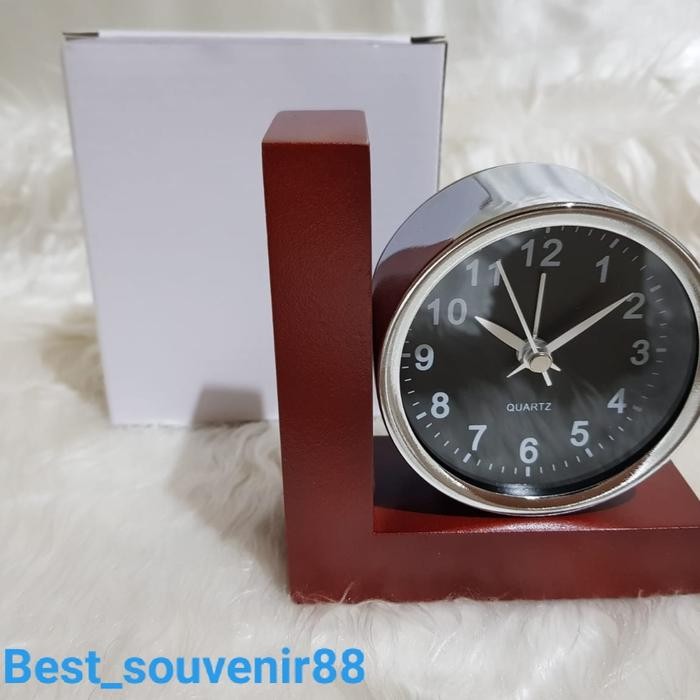 Jam Meja Kayu L/Jam Meja Souvenir/Jam Meja Kayu Kreatif