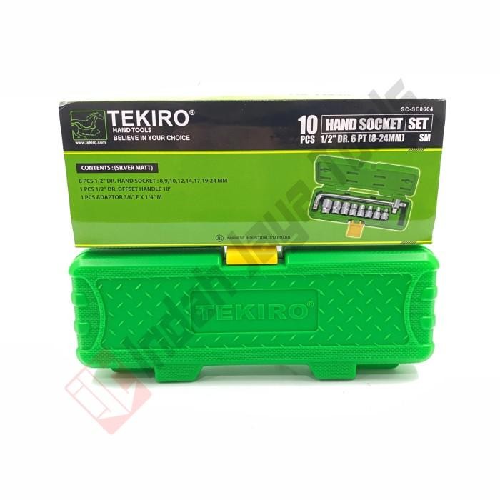 Terlaris TEKIRO Kunci Sok Set 10 pcs 8 - 24 mm Box Plastik - 12 PT - SEGI 12