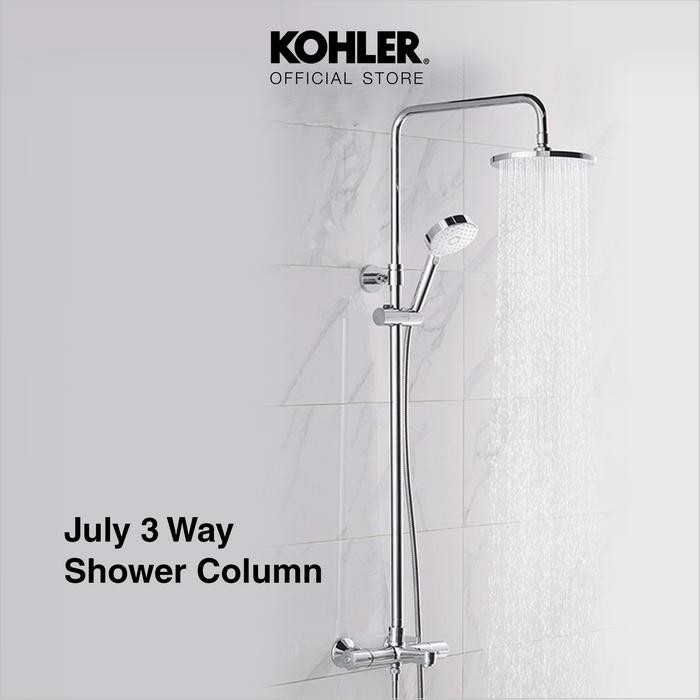 Jual Murah KOHLER July Set Tiang Shower / Shower Column 3-Way / Shower Mandi Polished Chrome