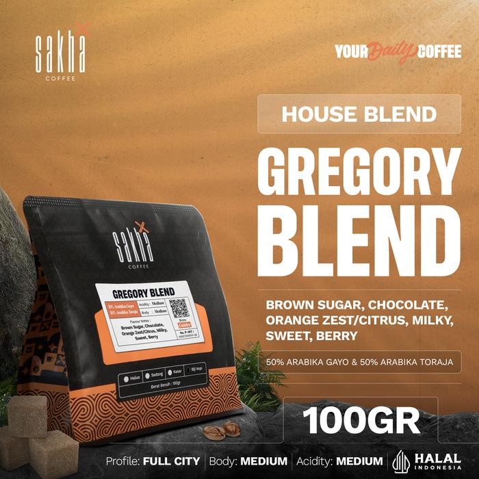

Kopi Gregory Blend Coffee Roast Bean Arabika Robusta Espresso Roasted Beans Biji Bubuk 100 Gram
