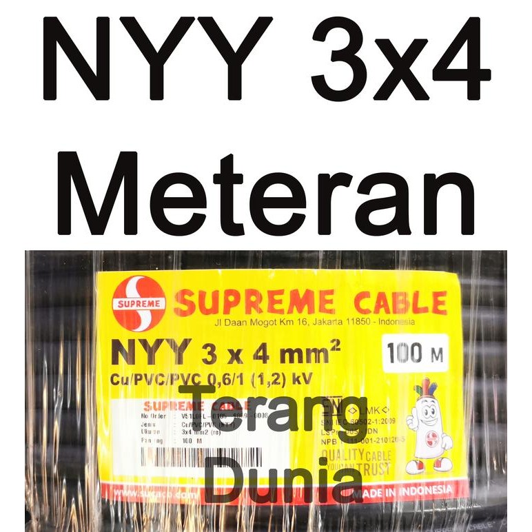 Kabel NYY 3x4 Supreme Kabel Supreme NYY Kabel Tunggal 3x4 Supreme