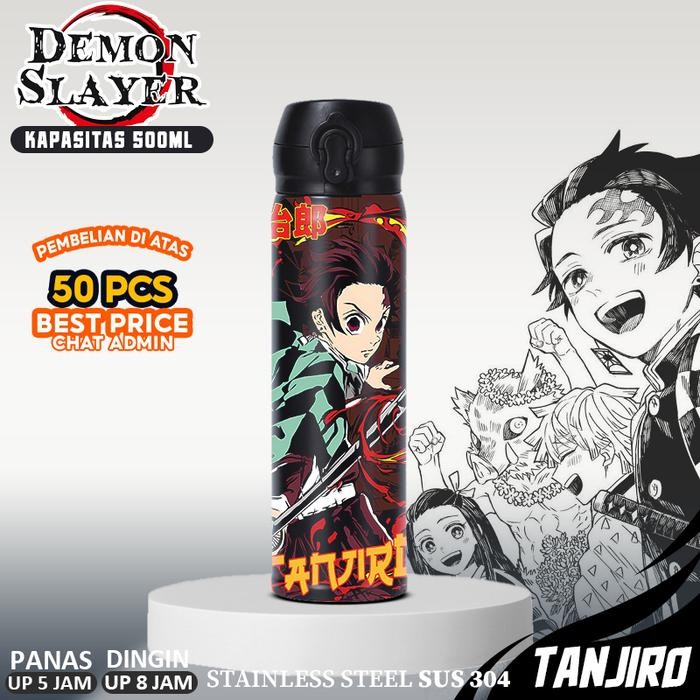 CUSTOM TUMBLER ANIME DEMON SLAYER AIR MINUM - THERMOS UNIK KADO - BOTOL MINUM SOUVENIR ULANG TAHUN -