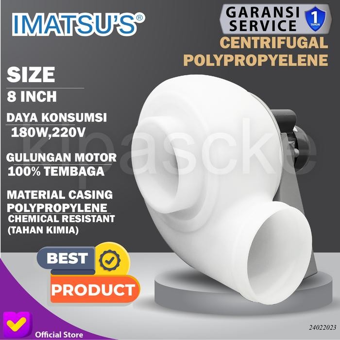 READY Centrifugal Fan PP Plastik 8" Blower Keong Blower Lemari Asam