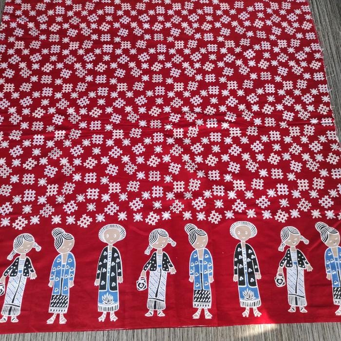 Kain Batik Katun Merah Putih / Kain Batik Merah Putih Meteran 2x1m