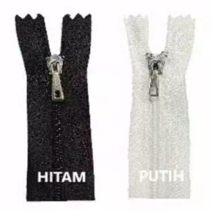 [Expert] 1 lusin Resleting / Sleting / Rits Celana 7 inch (17,5cm) Hitam Putih