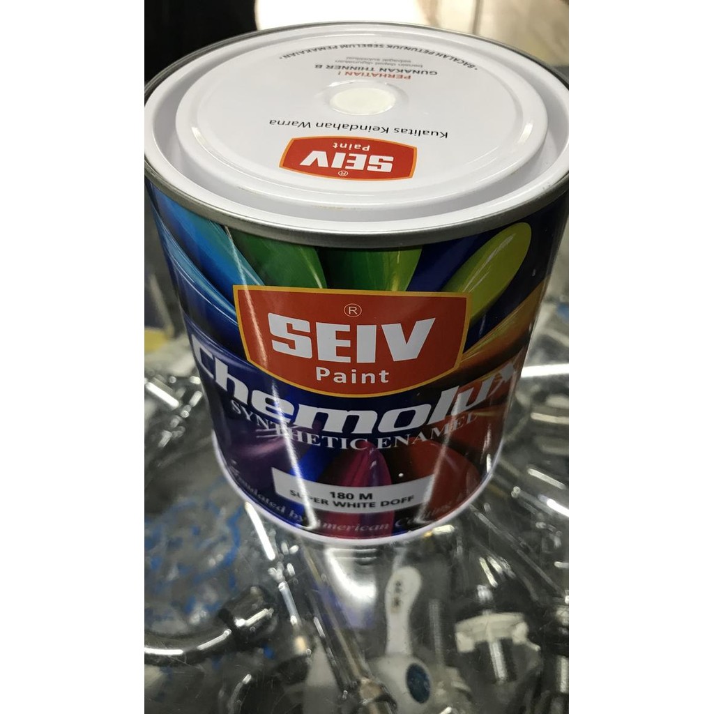 Cat SEIV WHITE DOFF besi kayu Seiv putih doff