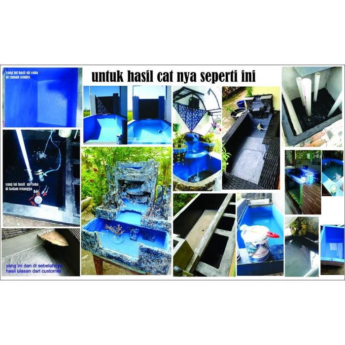 (Expert) Cat untuk kolam ikan kolam renang genteng talang merk Bless Paint Pool Pain 1kg Anti bocor