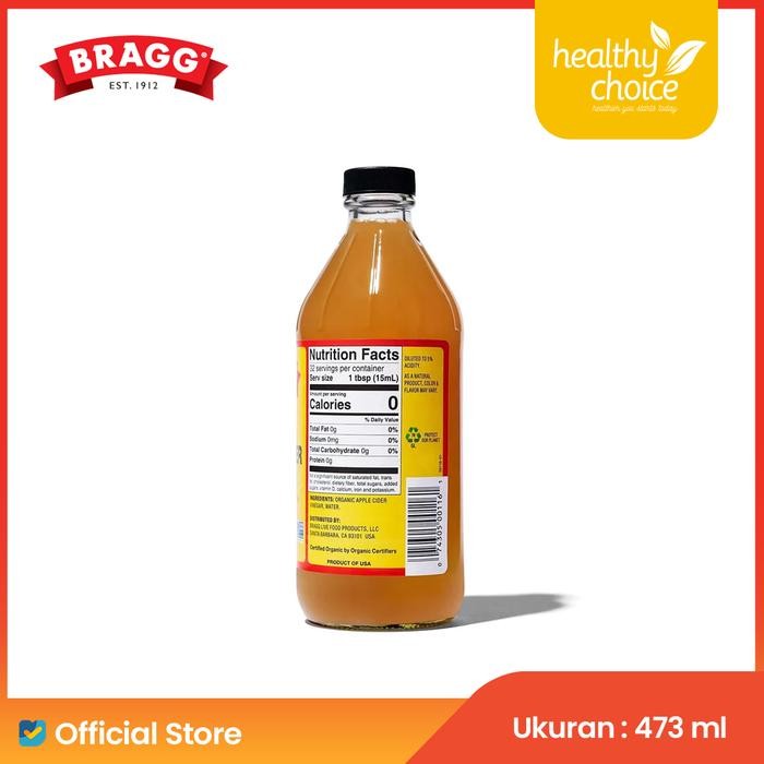 

Bragg Organic Raw Unfiltered Apple Cider Vinegar 473 Ml (Include Extra Bubble) Cuka Apel Natural