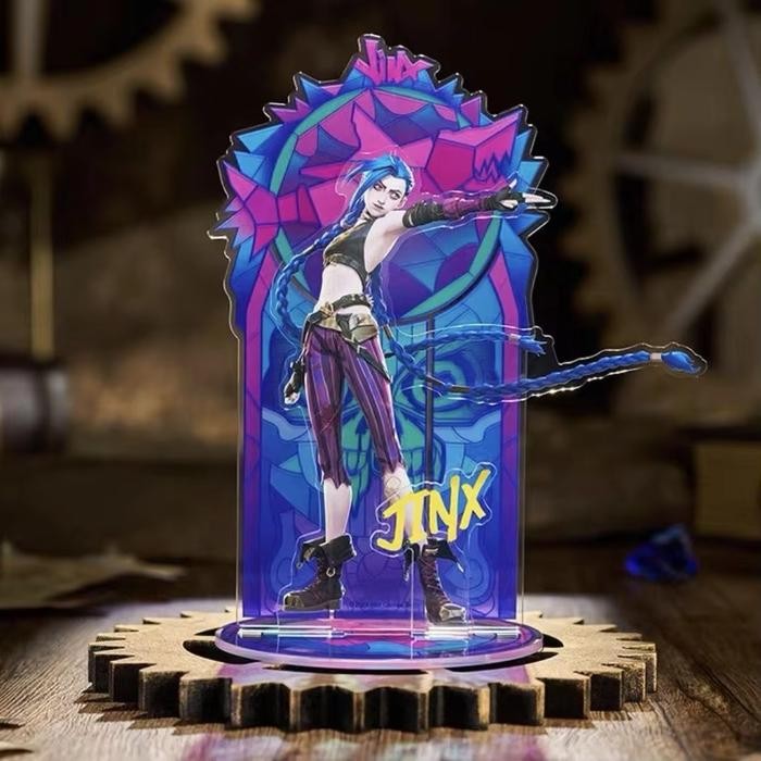 

LEAGUE OF LEGENDS CITY OF TWO CITIES JINX VI CAITLYN KIRAMMAN SIGN PERIMETER CARTOON ANIME FIGURE