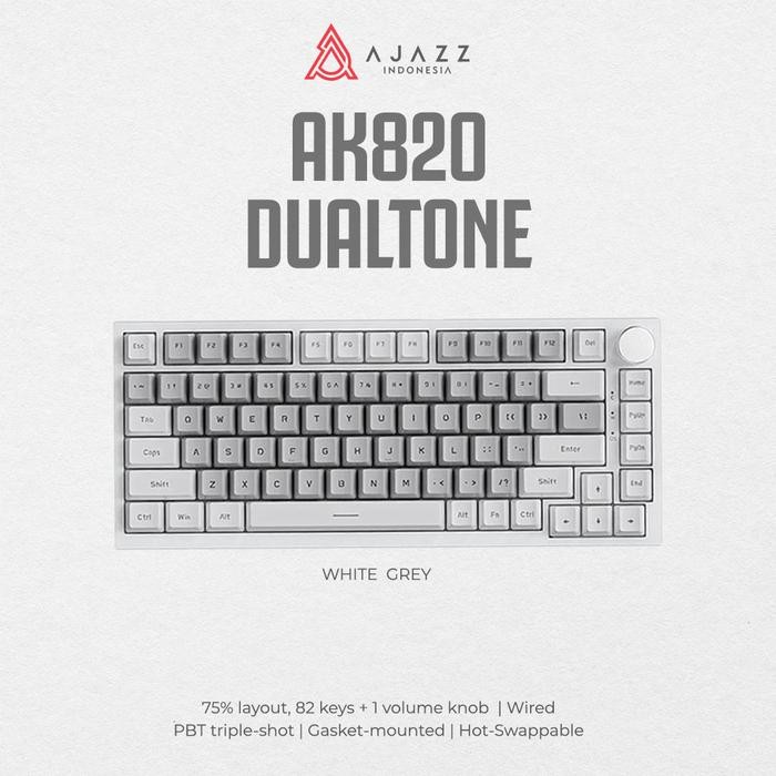 (Expert) Ajazz AK820 Dual Tone 75% Mechanical Keyboard Wired White Backlight