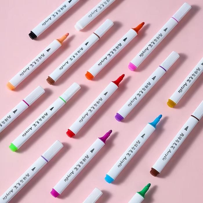 

Promo Menambah Jumlah 24/48/60 Warna Pen Marker Cat Graffiti Diy Kerajinan Acrylic Paint Marker Set