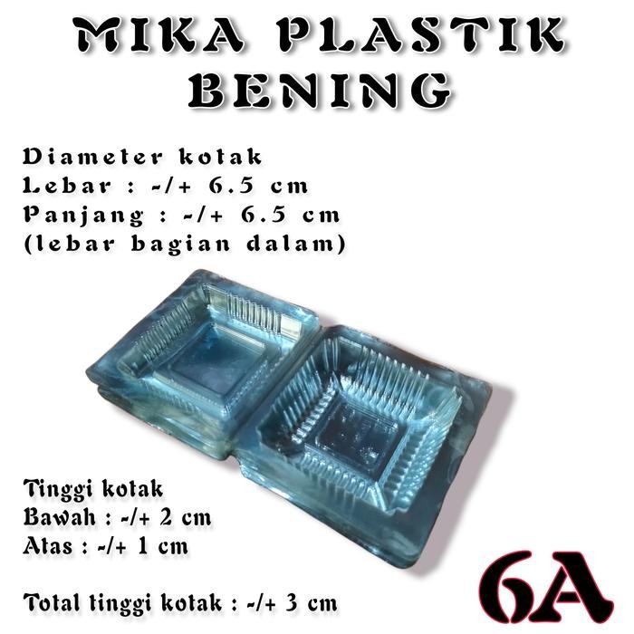 mika 6A (isi 100 pcs) mika plastik kotak plastik mika kue bening