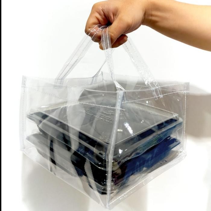 tas mika bening 27x27 dus bolu pudding box puding 25x25 box puding tas