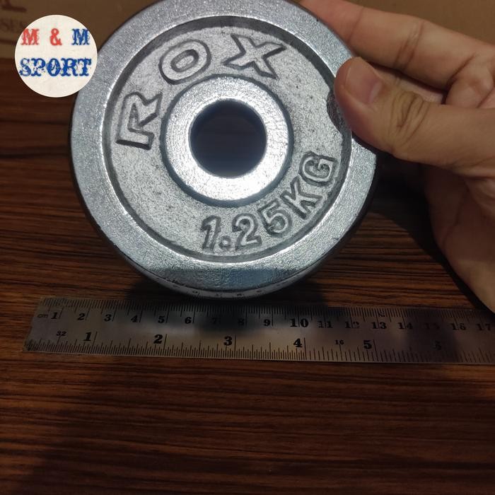 Plat Beban 1,25 Kg 3cm Dumbell Besi Chrome Barbell Plate Barbel Dambel