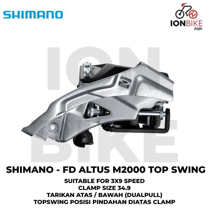 Fd Shimano Altus M2000 Top Swing Dual Pull Tarikan Atas Bawah Max 44T