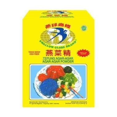 

Agar agar swallow globe plain putih 12 x 7g ( 1 box isi 12 sachet )