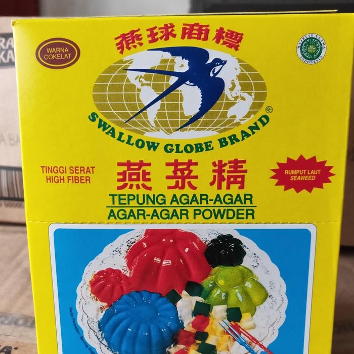 

agar agar swallow globe 1 pack 12 x 7 gr COKELAT