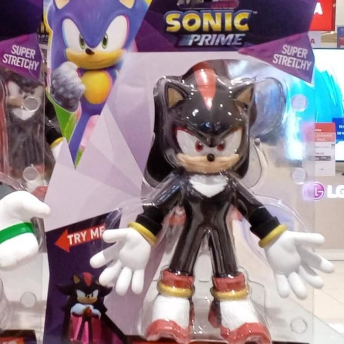 DISKON Mainan Figure Sonic Prime Shadow super stretchy