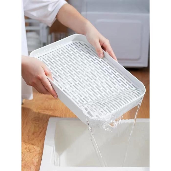 Nampan/Draining Board Tatakan Gelas Dan Alat Makan Alas Cuci Walnut Tahan Lama Random Piring Pasti