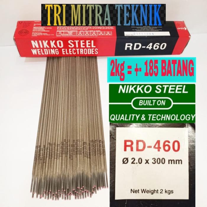 Ready- Rd-460 Kawat Las Rd460 2.0 Mm Nikko Steel Welding Electrodes Isi 2 Kg