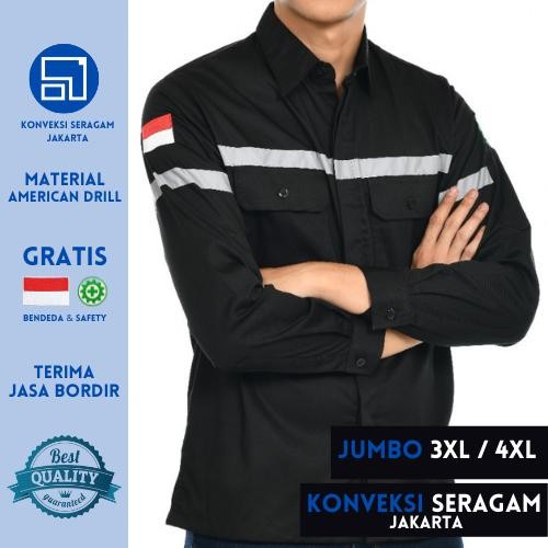 JUMBO - Baju Wearpack Kemeja Safety K3 Proyek Tambang Lengan Panjang