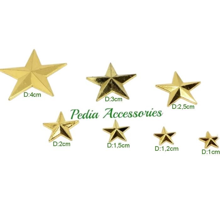 Pin Bintang Logam Warna Emas - satuan