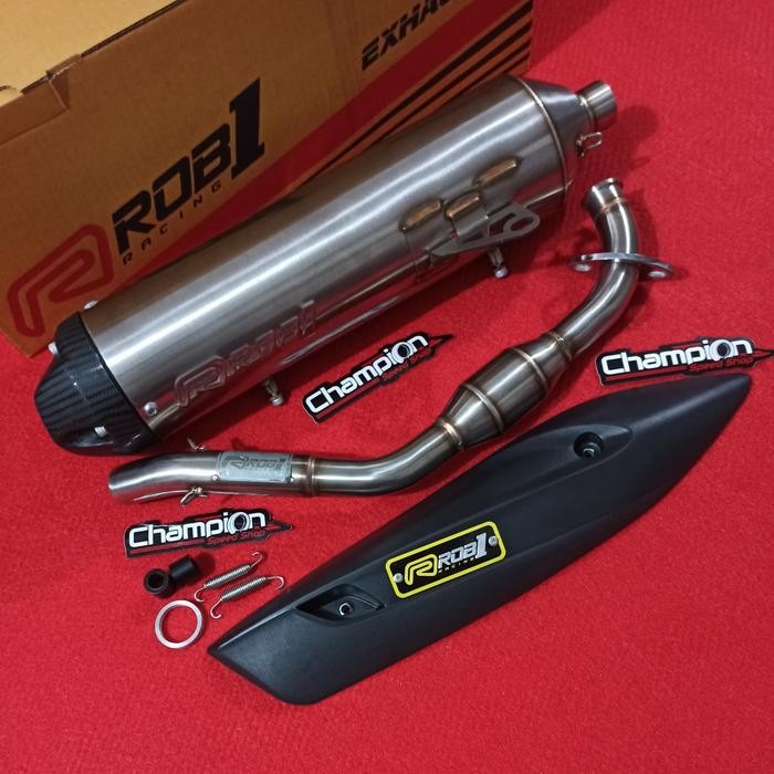 Knalpot Standar Racing Stainless ROB1 Racing Yamaha Aerox 155 Lexi