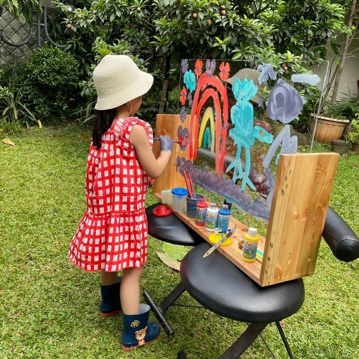 

TERLARIS! Painting Board Acrylic Easel Pine Wood 80x60 Premium Akrilik