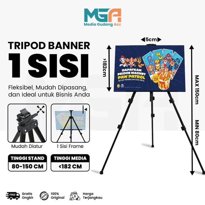 

Tripod Stand Frame Banner 1 Sisi / Frame Stand / Stand Foto / Standing Frame