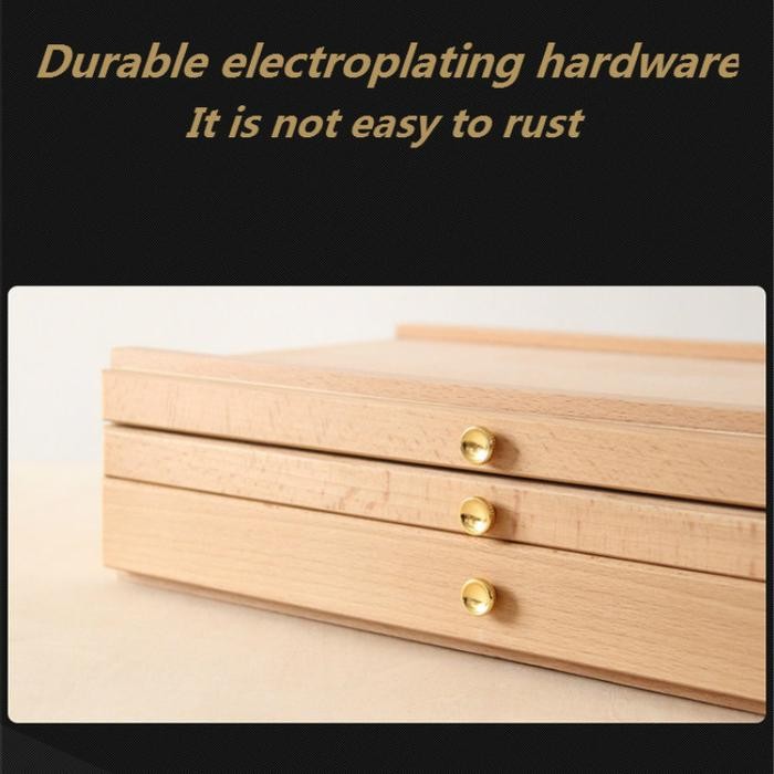 

TERLARIS! Portable Wooden Easel with Drawer Table Box Painting Suitcase Desktop Stationery Holder