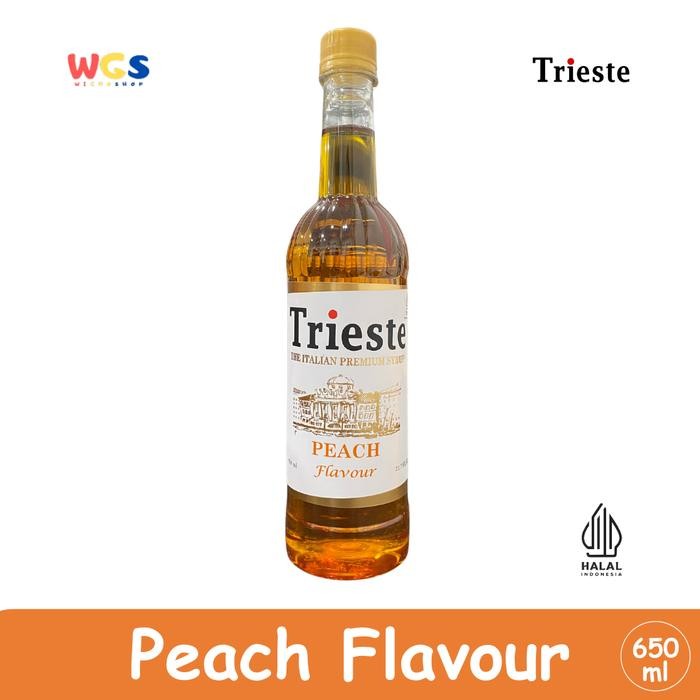 

New Trieste Syrup Premium Peach Flavour 650ml Sirup Rasa Buah Peach Segar untuk Minuman & Dessert