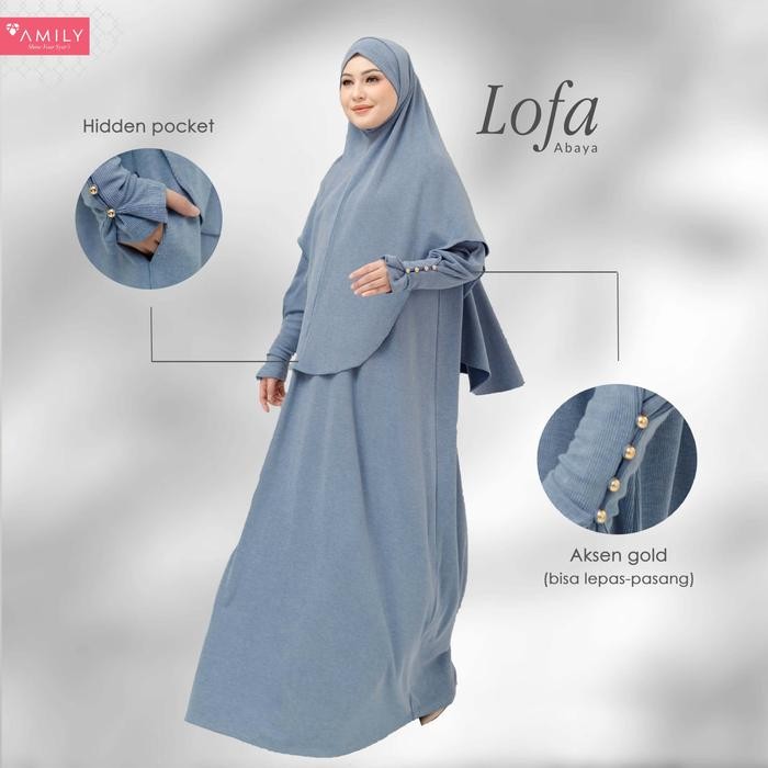Amily Hijab - Lofa Abaya Syar'i Misty Knit Batwing Muslim Gamis Dress Wanita