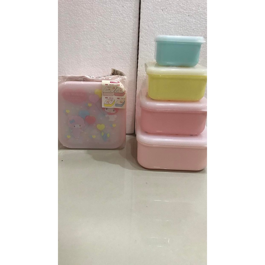 Baha - Kotak Makan Isi 4, Sanrio Original My Melody Sugarbunnies
