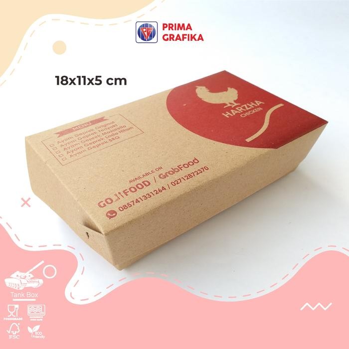 Baha - Prima Grafika Lunchbox Kraft Custom Cetak 1 Warna - Box Makan Kertas