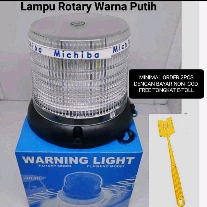 LAMPU ROTARY 12-24 VOLT MOBIL UNIVERSAL TRUK FUSO DUTRO WARNA PUTIH CAR