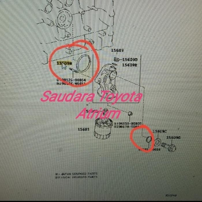 Seal Oring Oli Filter Innova Hilux Bensin Original