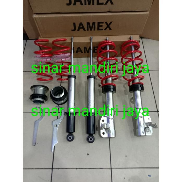 PAKET SHOCK COIL OVER ADJUSTABLE JAMEX DEPAN+BELAKANG JAZZ RS/NEW JAZZ