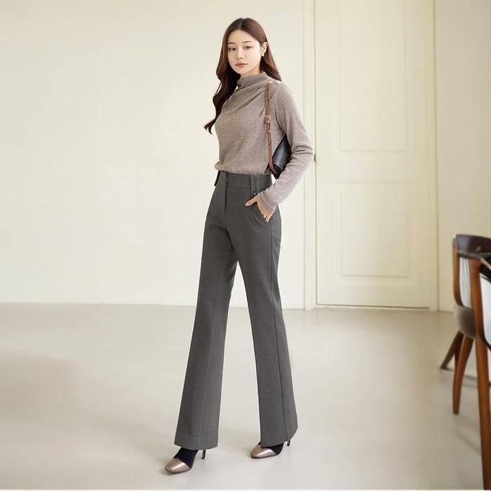 TURSAWEAR Celana Panjang Wanita Formal Korean Style Celana Kulot Highwaist BootCut Loose Pants