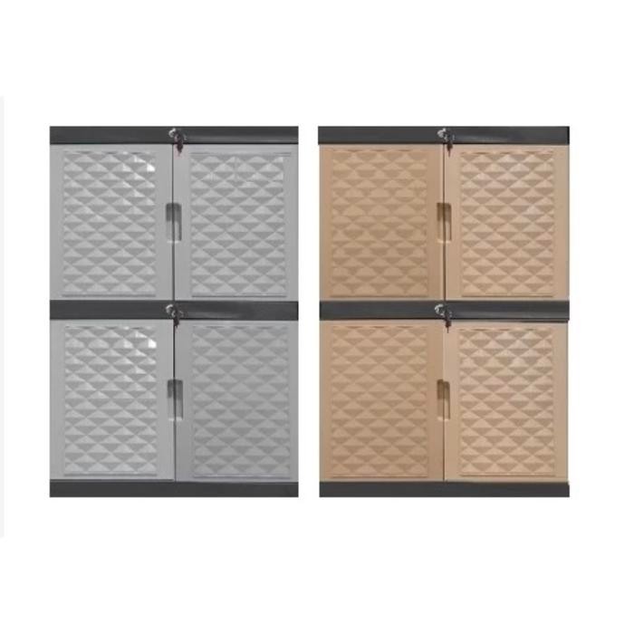 Lemari 2 Pintu Susun 2 Tabitha 2 Tingkat Laci Drawer Plastik Rotan