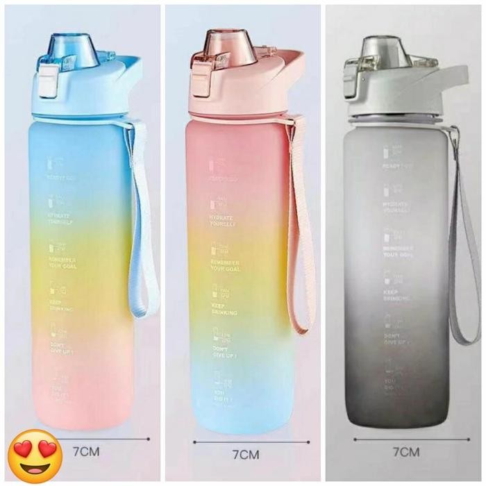 Botol Minum Pastel 1 Liter/Botol Minum Motivasi 1 Liter/Botol Gradasi