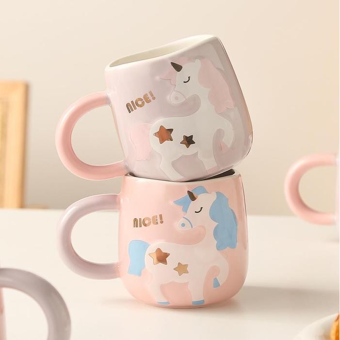 Mug Keramik Unicorn Pink mug keramik lucu