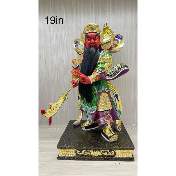 Patung Dewa Kwan Kong Berdiri 19In Kayu Taiwan / Guan Gong /