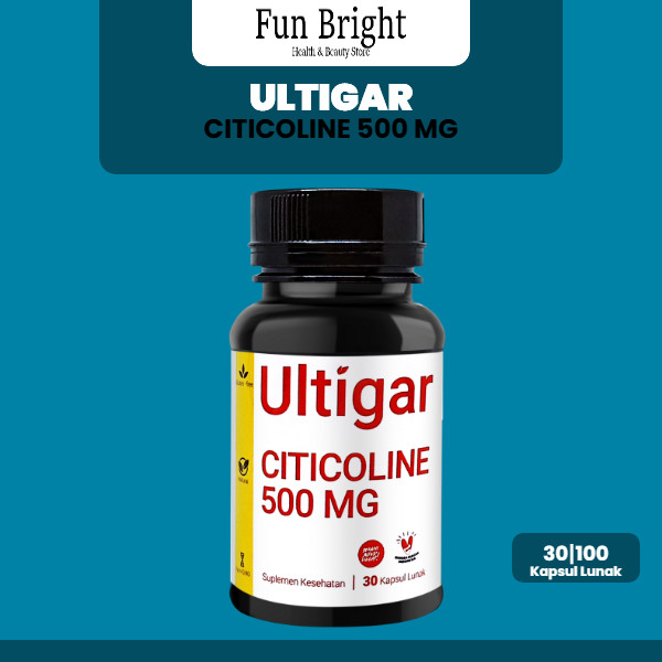 Ultigar Citicoline 500 MG BPOM Dan Halal - Meningkatkan Daya Ingat dan Fungsi Otak, Mendukung Keseha