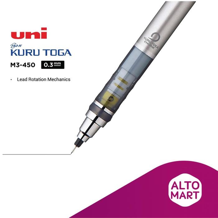 

UNI Kuru Toga M3-450 0.3 mm Mechanical Pencil Pensil Mekanik Kurutoga