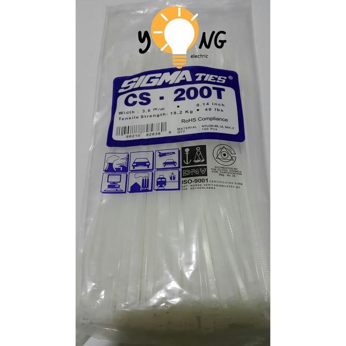 

Kabel Ties / Kabel Tis / SIGMA / CS200T / CS-200T / 200x3.6 Putih