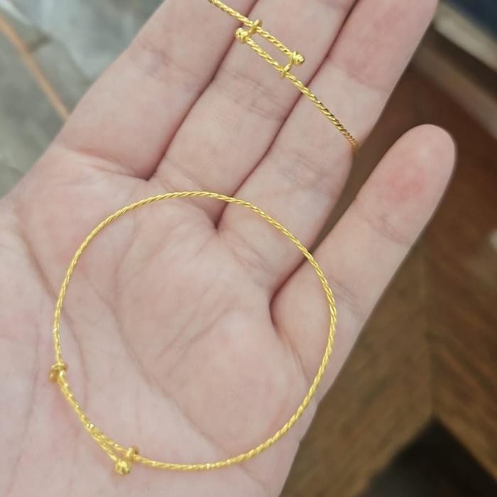 Gelang bayi newborn unisex laki perempuan emas asli 24k 24 karat 99%