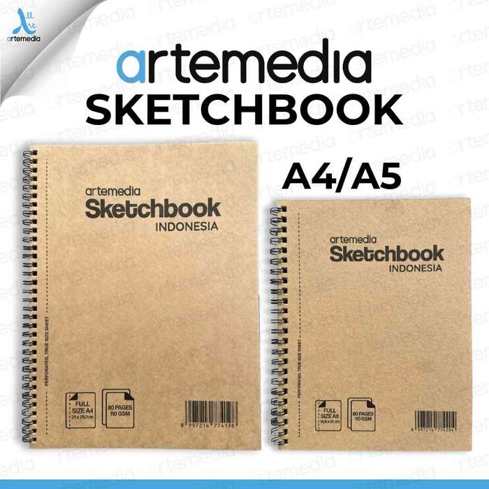 

Artemedia Sketchbook Spiral A4 A5 Buku Sketsa Pensil, Pensil Charcoal, Drawing Pen