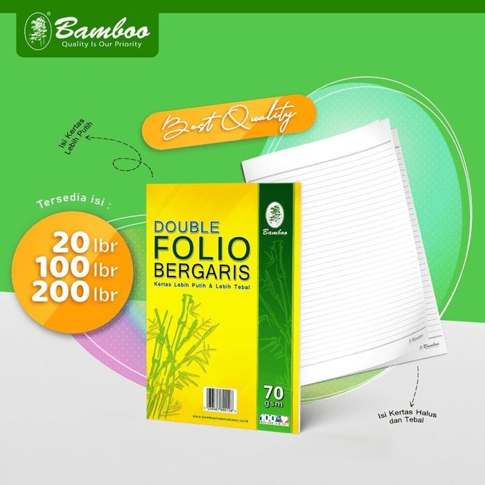 

Kertas Double Folio Bergaris Bamboo [200 Sheets]