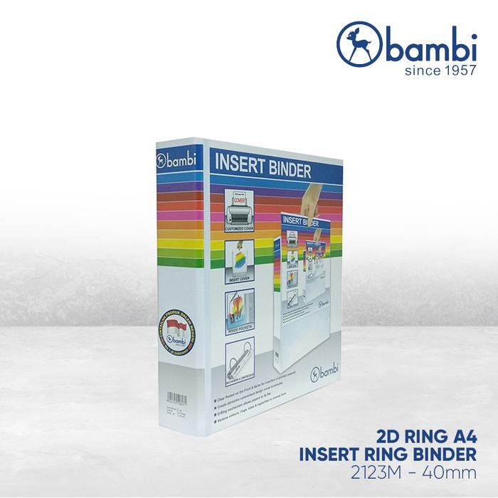 

Bambi Insert Ring Binder A4 2 Ring Type D All Color Jumbo Size 40 mm Original